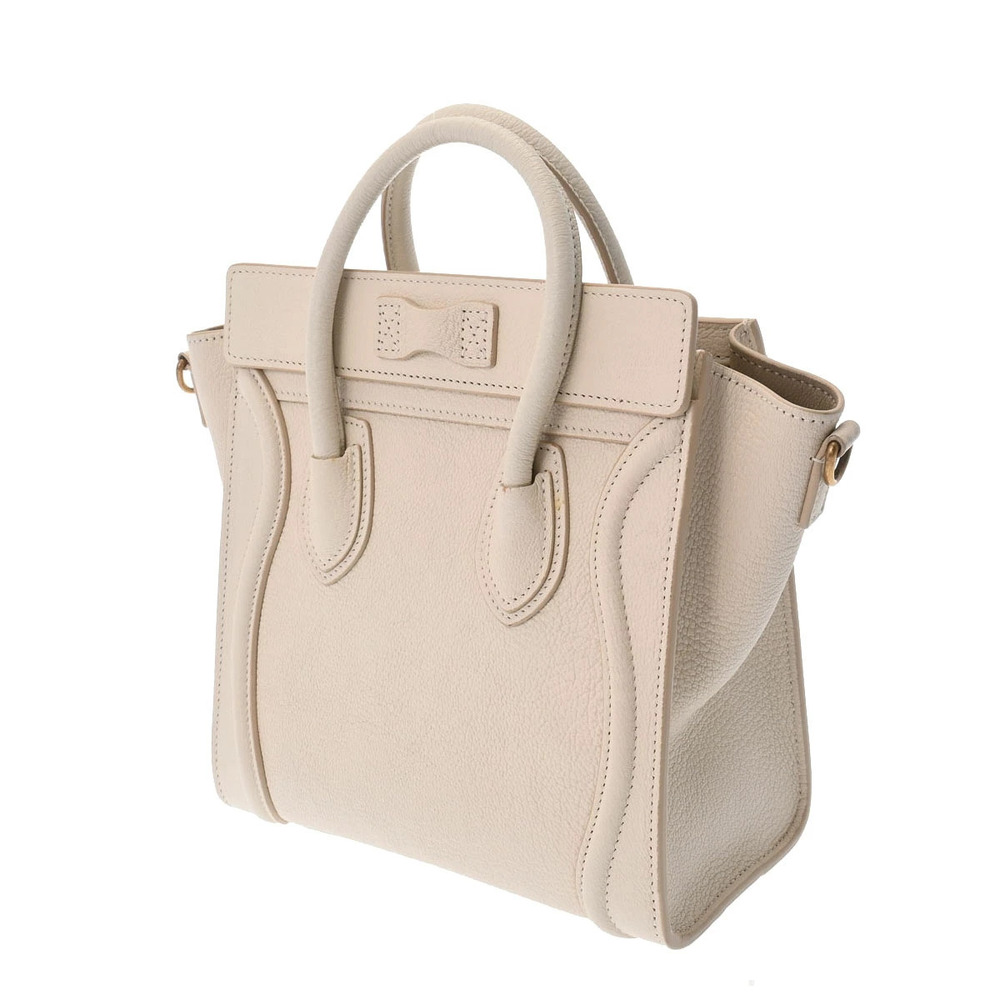 Celine Bag Shopper White Leather Luggage White